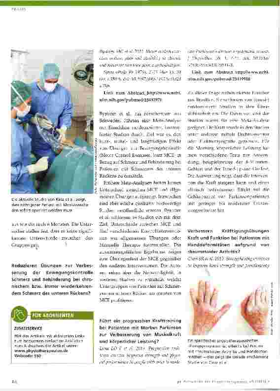 Vorschauseite 3: Evidenz-Update für die Physiotherapie