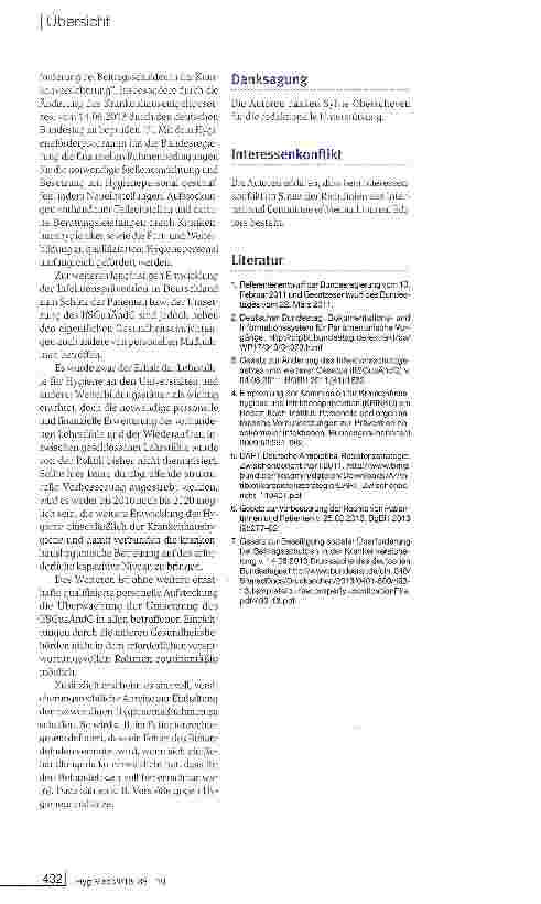 Vorschauseite 6: Umsetzung des Infektionsschutzgesetzes durch die Landeshygieneverordnungen