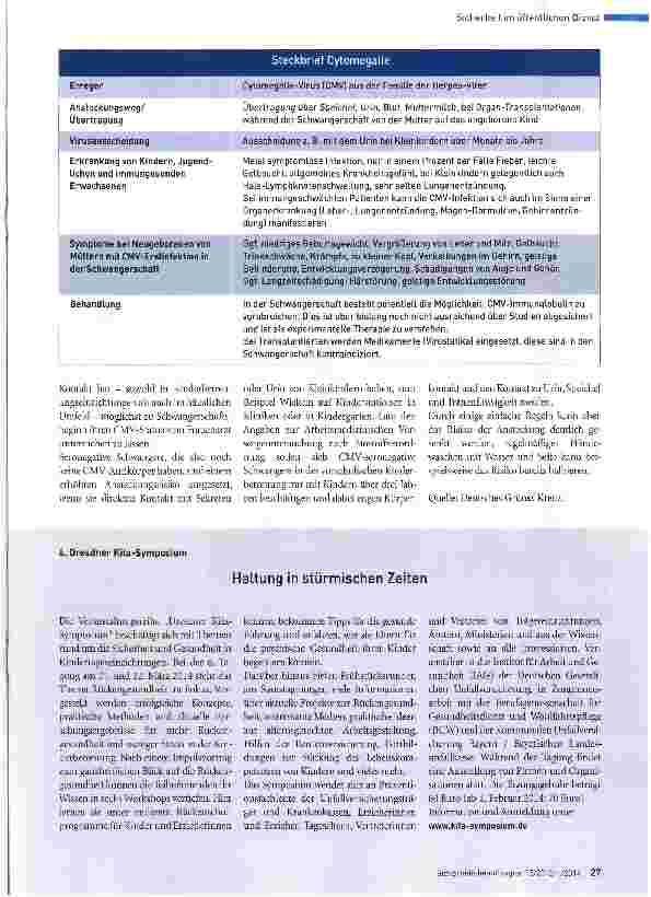 Vorschauseite 2: Ansteckungsrisiko für Schwangere