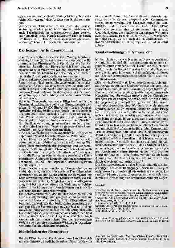 Vorschauseite 2: Die Krankenwohnung - ein Modell