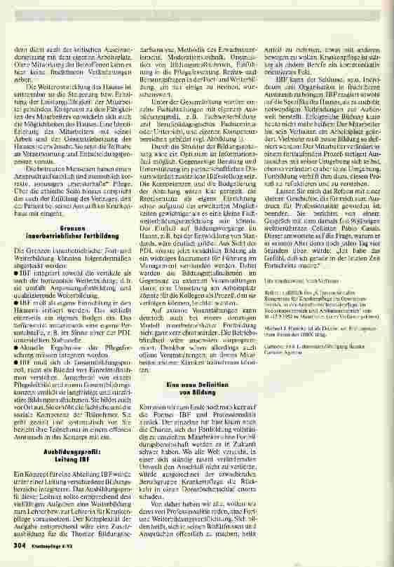 Vorschauseite 3: Innerbetriebliche Fortbildung - ein Stützpfeiler für Professionalität