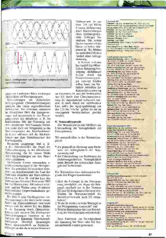 Vorschauseite 4: Sicherheitsmanagement in der Krankenhausstromversorgung Verträglichkeit der Netzspannung, Netzanalyse