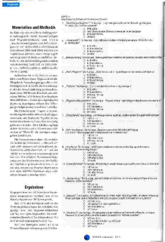 Vorschauseite 2: Pilotstudie zur Analyse psychologischer Widerstände in der Krankenhaushygiene