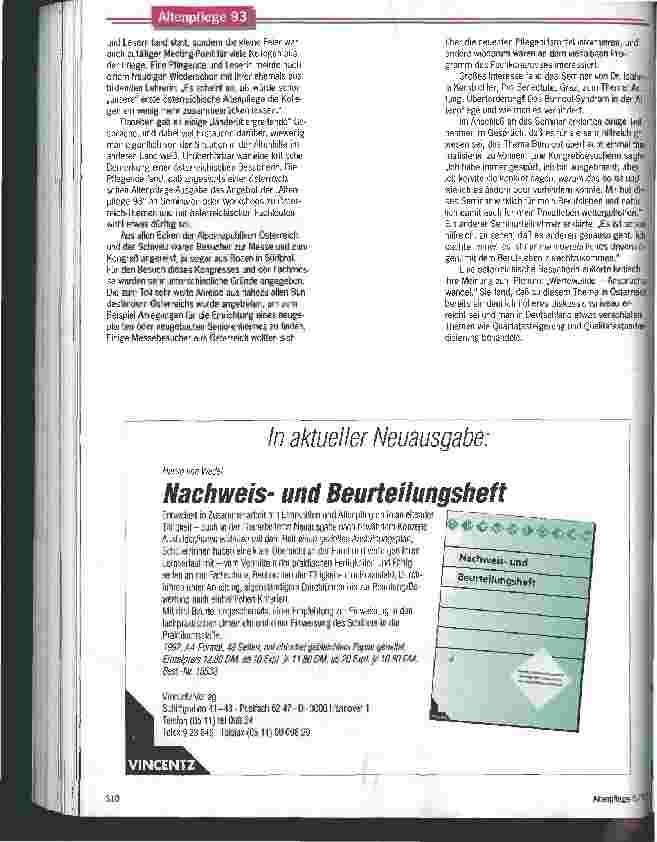 Vorschauseite 2: Lebkuchenherzen zur Taufe Altenpflege Österreich und Altenpflege Schweiz fanden in Nürnberg viel Anklang