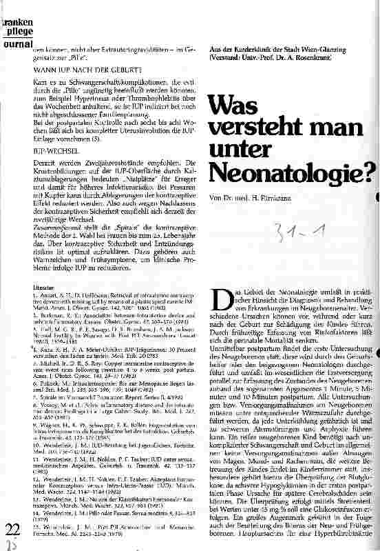 Vorschauseite 1: Was versteht man unter Neonatologie?