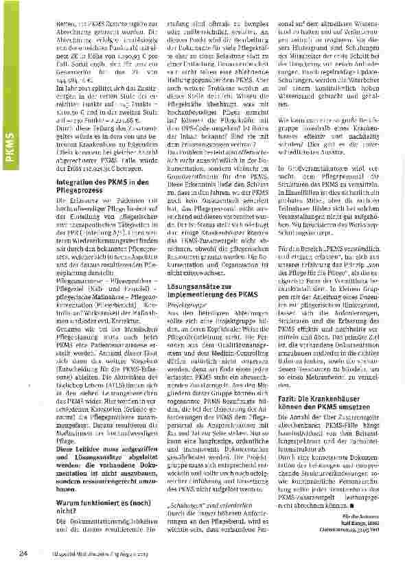 Vorschauseite 2: Können Krankenhäuserden PKMS umsetzen?