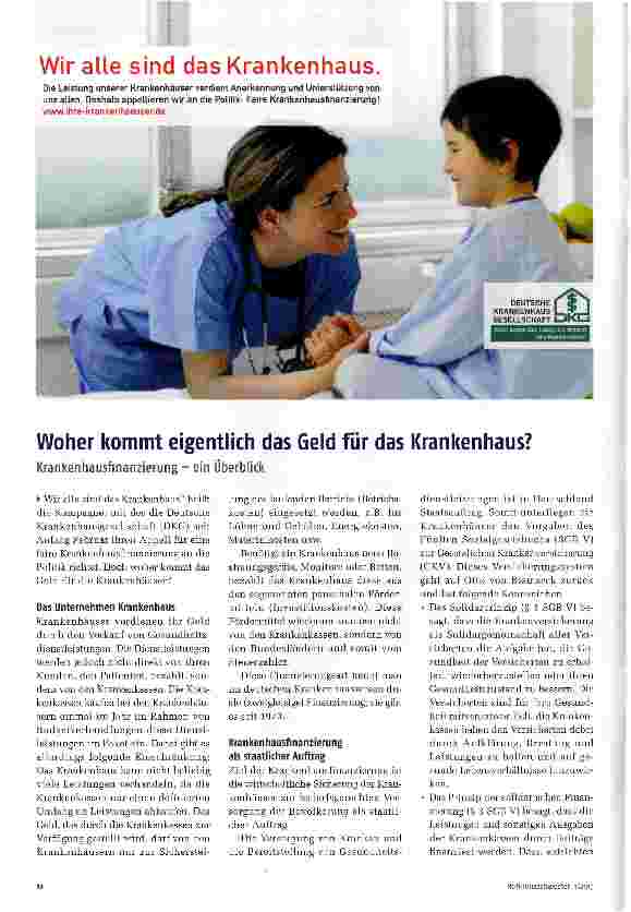 Vorschauseite 1: Woher kommt eigentlich das Geld für das Krankenhaus?