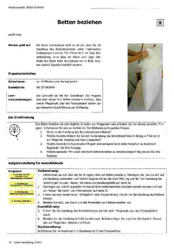 Vorschauseite 1: Betten beziehen