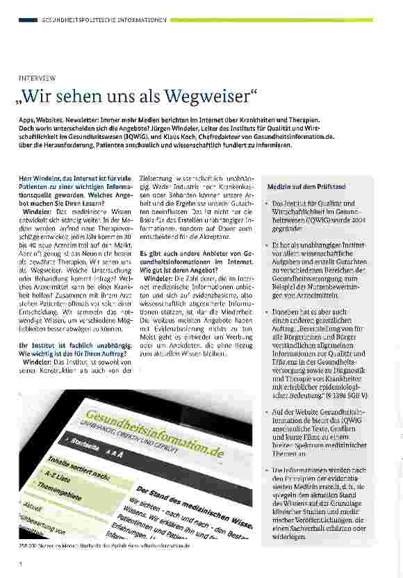 Vorschauseite 1: Wir sehen uns als Wegweiser