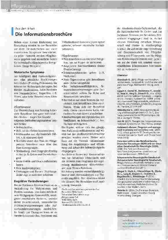 Vorschauseite 3: Individuelle Pflege für Parkinsonpatienten
