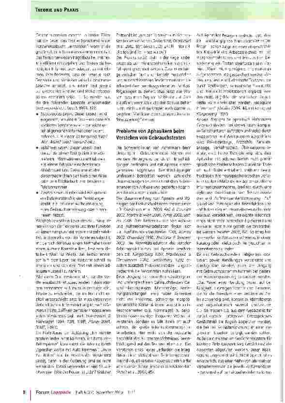 Vorschauseite 3: Gebrauchstexte in der teilhabeorientierten Aphasietherapie