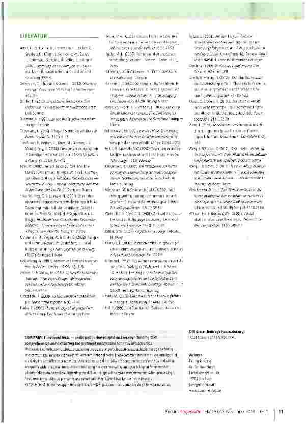 Vorschauseite 6: Gebrauchstexte in der teilhabeorientierten Aphasietherapie