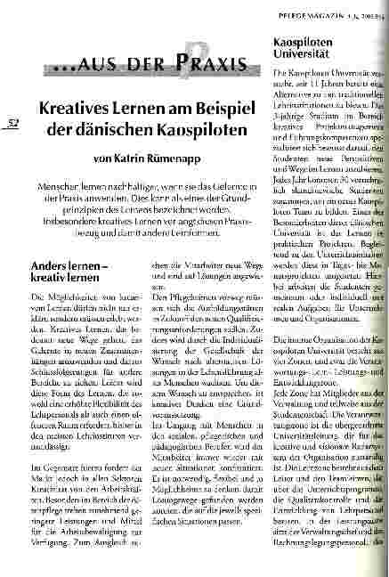 Vorschauseite 1: Kreatives Lernen am Beispiel der dänischen Kaospiloten
