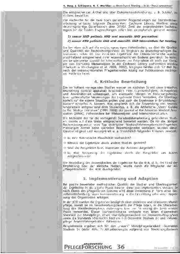 Vorschauseite 3: Evidence-based Nursing - in der Praxis umsetzbar? Ein Praktikumsbericht aus der Klinik für Tumorbiologie, Freiburg i. Br.