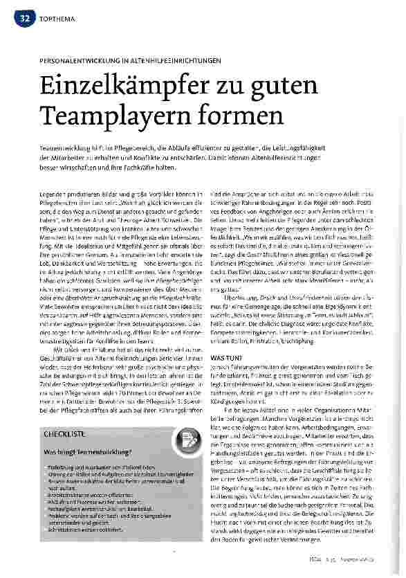 Vorschauseite 1: Einzelkämpfer zu guten Teamplayern formen