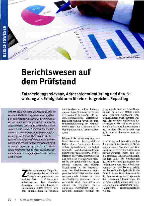Vorschauseite 1: Berichtswesen auf dem Prüfstand
