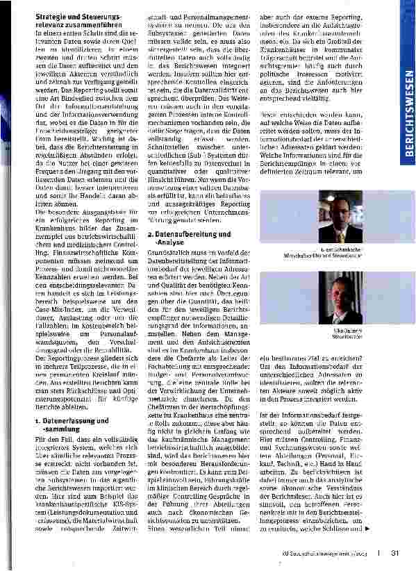 Vorschauseite 2: Berichtswesen auf dem Prüfstand