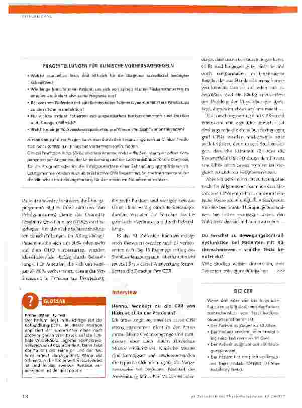 Vorschauseite 2: Erfolgsaussichten von Stabilisationsübungen einschätzen