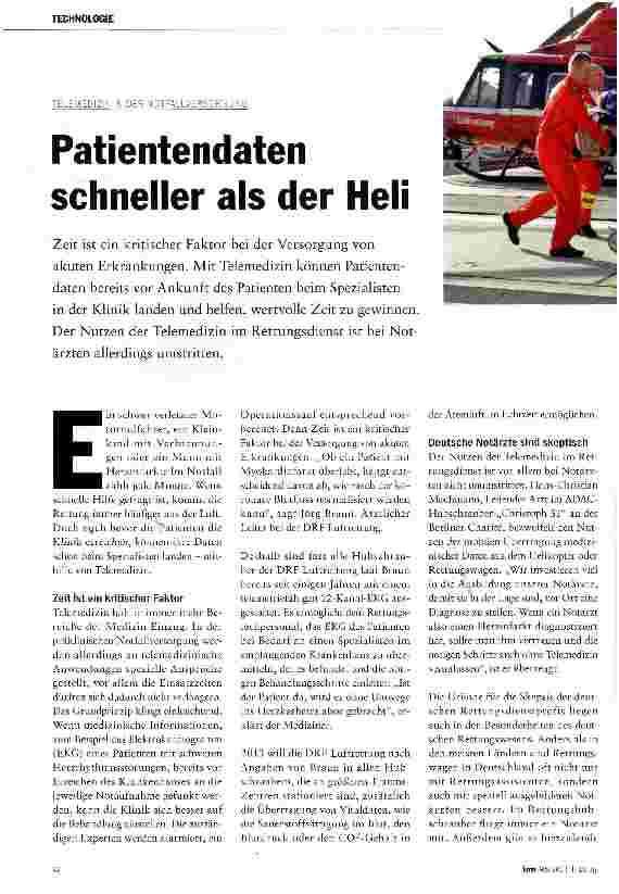 Vorschauseite 1: Patientendaten schneller als der Heli