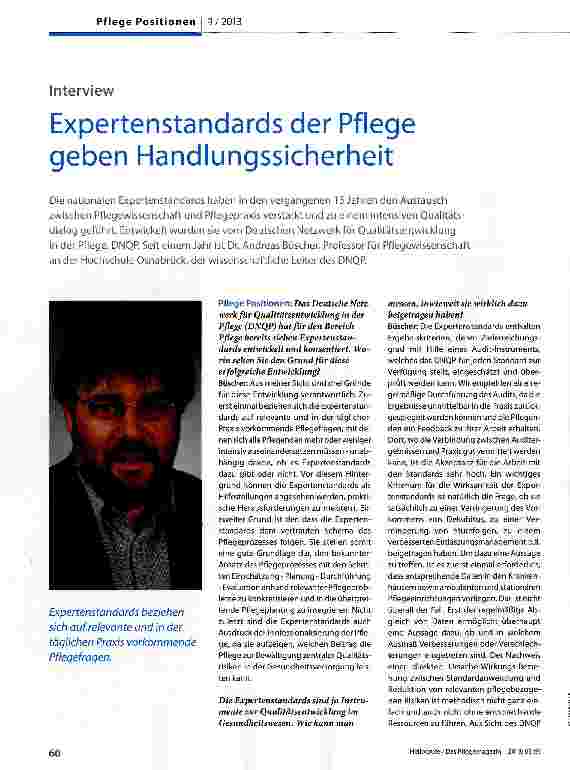 Vorschauseite 1: Expertenstandards der Pflege geben Handlungssicherheit