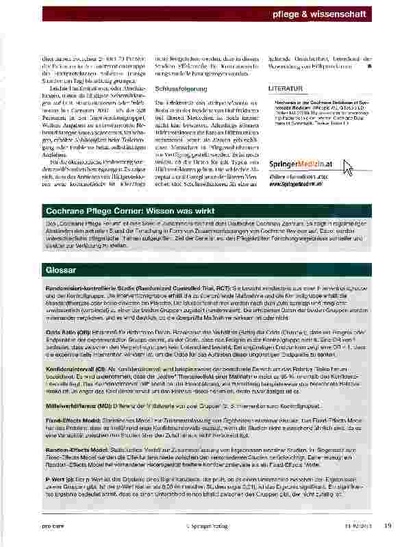 Vorschauseite 2: Cochrane Pflege Forum