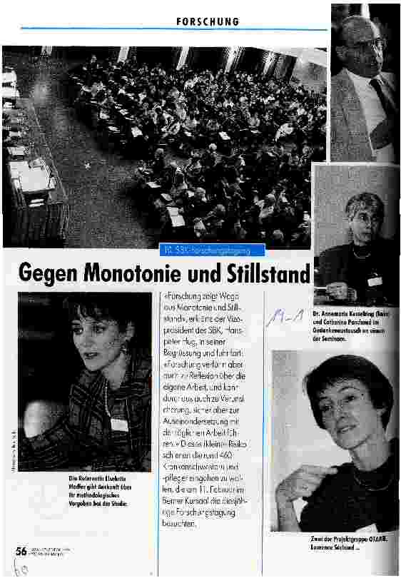 Vorschauseite 1: Gegen Monotonie und Stillstand 10. SBK-Forschungstagung
