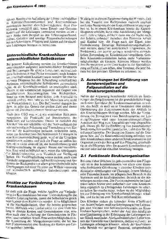 Vorschauseite 3: Änderungen von Kostenmanagement und Krankenhausorganisation bei Einführung von pauschalierten Sonderentgelten und Fallpauschalen