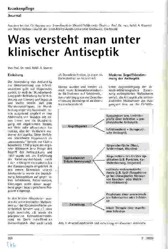 Vorschauseite 1: Was versteht man unter klinischer Antiseptik
