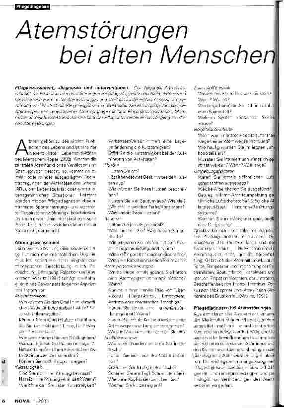 Vorschauseite 1: Atemstörungen bei alten Menschen
