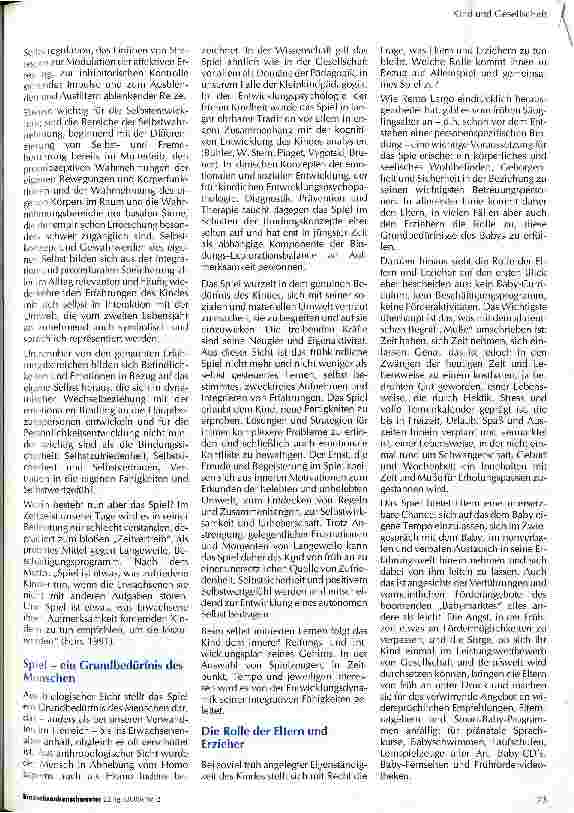 Vorschauseite 2: Die Rolle des Spiels für die Selbstentwicklung des Kindes