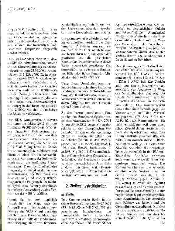 Vorschauseite 2: Arzneimittelversand aus der niederländischen Apotheke 0800DocMorris N.V.nach Deutschland
