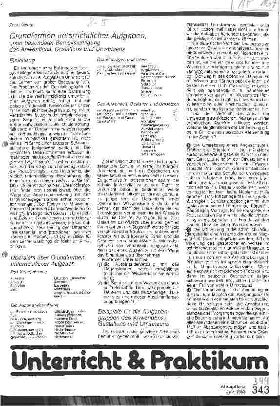 Vorschauseite 1: Grundformen unterrichtlicher Aufgaben