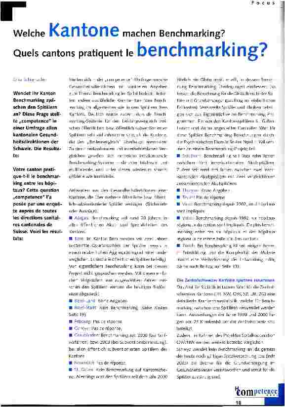 Vorschauseite 1: Welche Kantone machen Benchmarking?