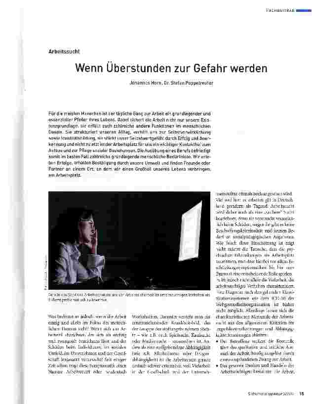 Vorschauseite 1: Wenn Überstunden zur Gefahr werden