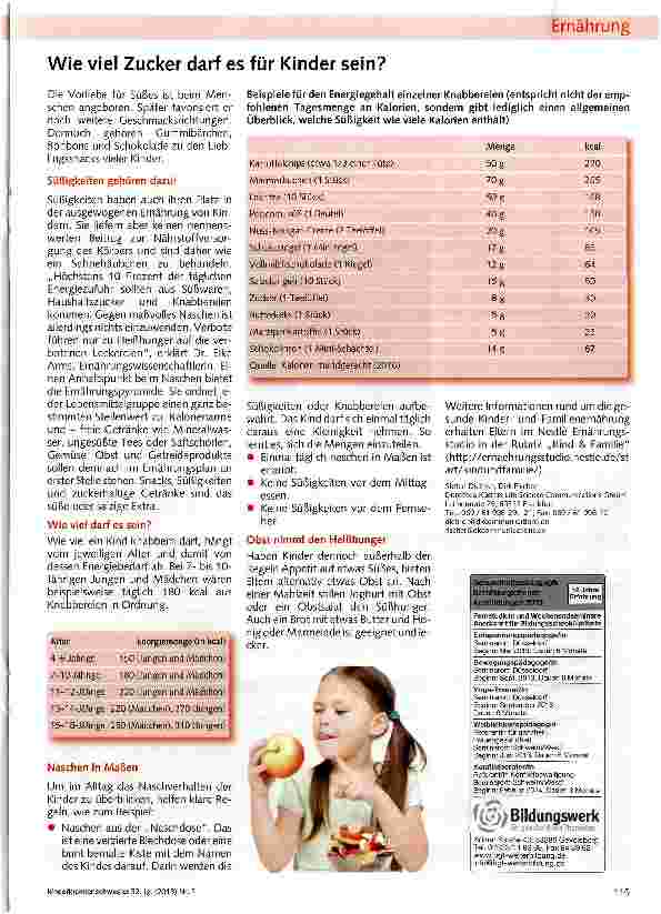 Vorschauseite 1: Wie viel Zucker darf es für Kinder sein?