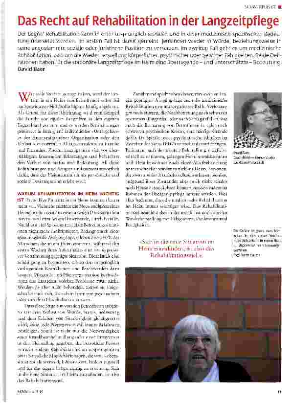 Vorschauseite 1: Das Recht auf Rehabilitation in der Langzeitpflege