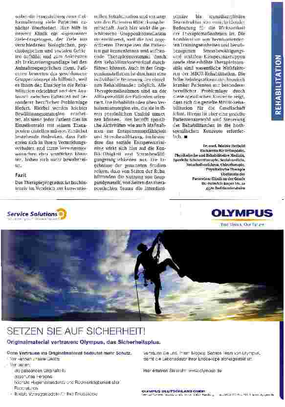 Vorschauseite 4: Das IMBO-Konzept der Paracelsus-Klinikin Bad Gandersheim
