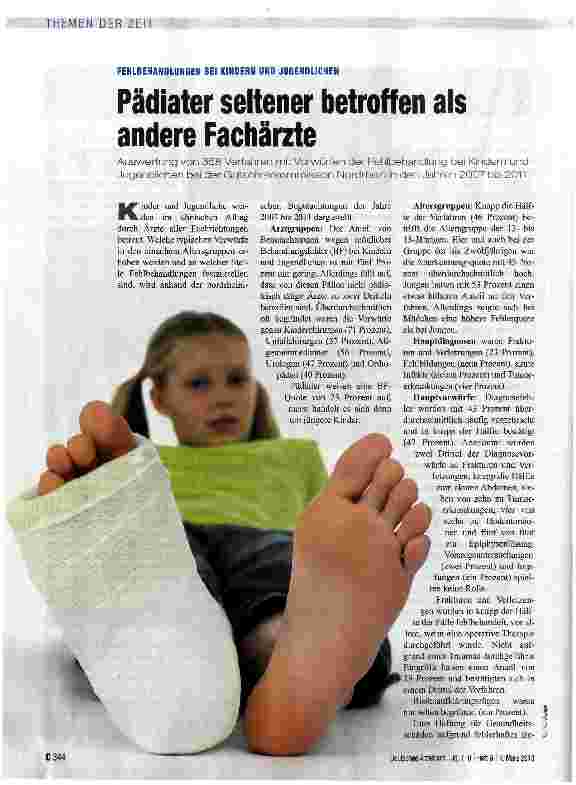 Vorschauseite 1: Pädiater seltener betroffen als andere Fachärzte