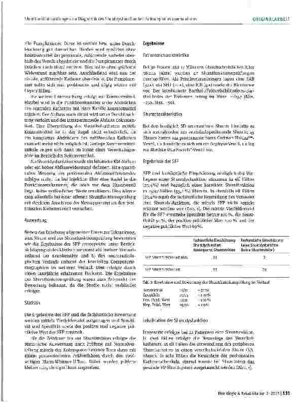 Vorschauseite 3: Wertigkeit von Shuntfunktions-prüfungen zur Diagnostik der Shuntdysfunktion bei erworbenem Hydrocephalus communicans