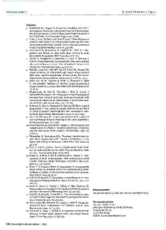 Vorschauseite 6: Wertigkeit von Shuntfunktions-prüfungen zur Diagnostik der Shuntdysfunktion bei erworbenem Hydrocephalus communicans