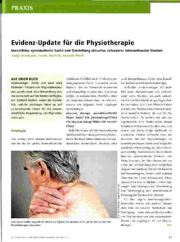 Vorschauseite 1: Evidenz-Update für die Physiotherapie