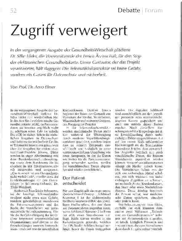Vorschauseite 1: Zugriff verweigert