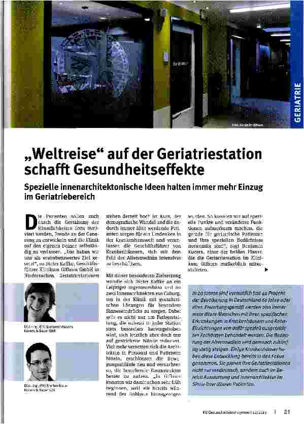 Vorschauseite 1: „Weltreise auf der Geriatriestation schafft Gesundheitseffekte