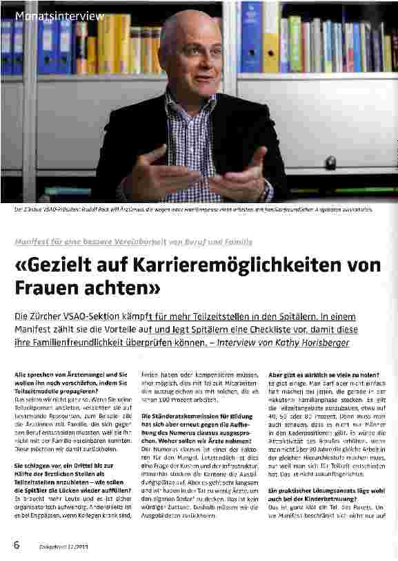 Vorschauseite 1: «Gezielt auf Karrieremöglichkeiten von Frauen achten»
