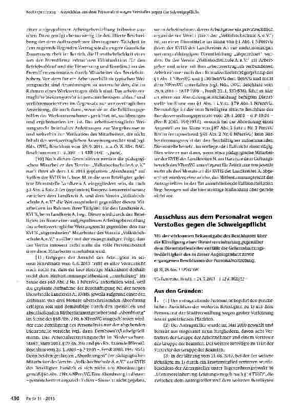 Vorschauseite 2: Mitbestimmung bei Stellenbesetzung durch Abordnung
