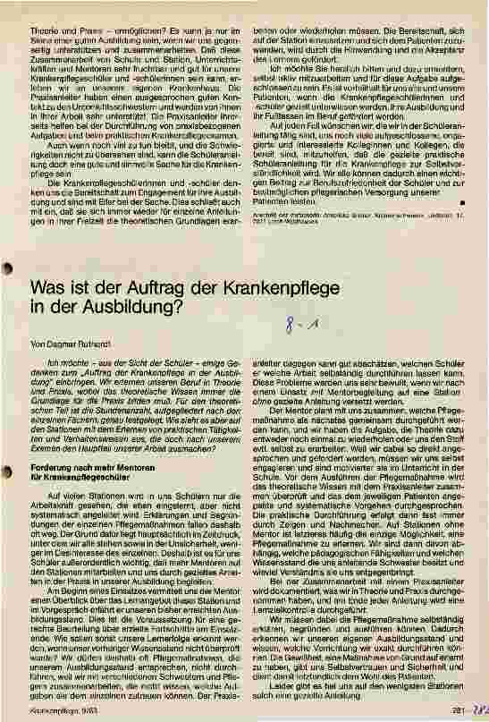 Vorschauseite 3: Was ist der Auftrag der Krankenpflege in der Praxisanleitung?