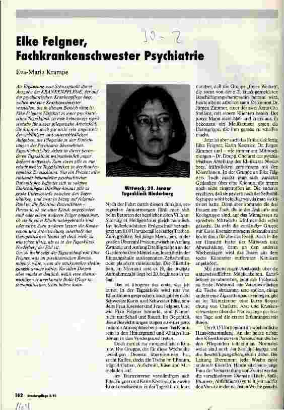 Vorschauseite 1: Elke Felgner, Fachkrankenschwester Psychiatrie