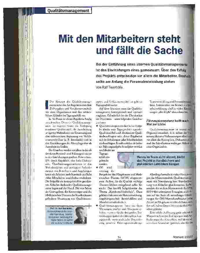 Vorschauseite 1: Mit den Mitarbeitern steht und fällt die Sache
