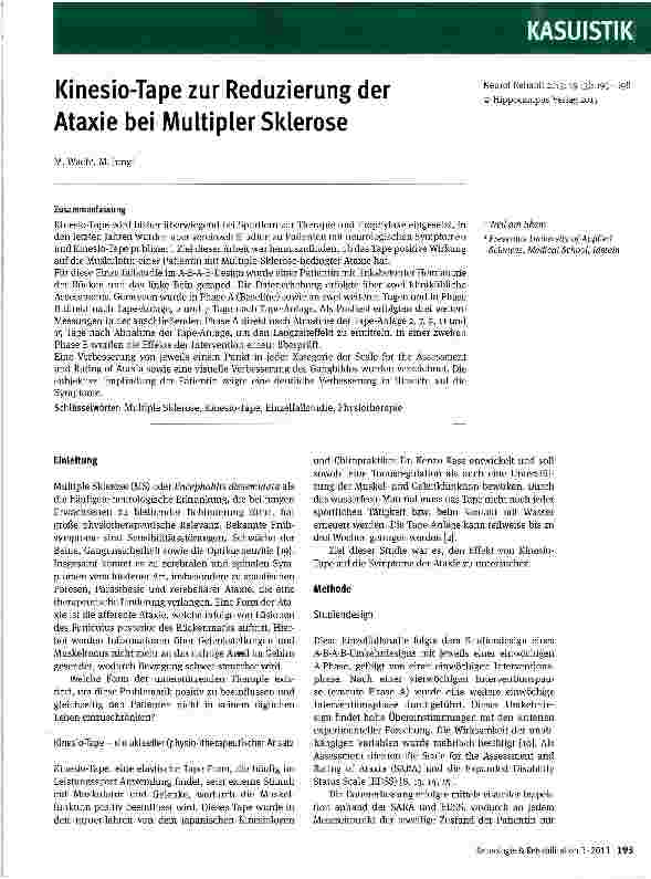 Vorschauseite 1: Kinesio-Tape zur Reduzierung der Ataxie bei Multipler Sklerose