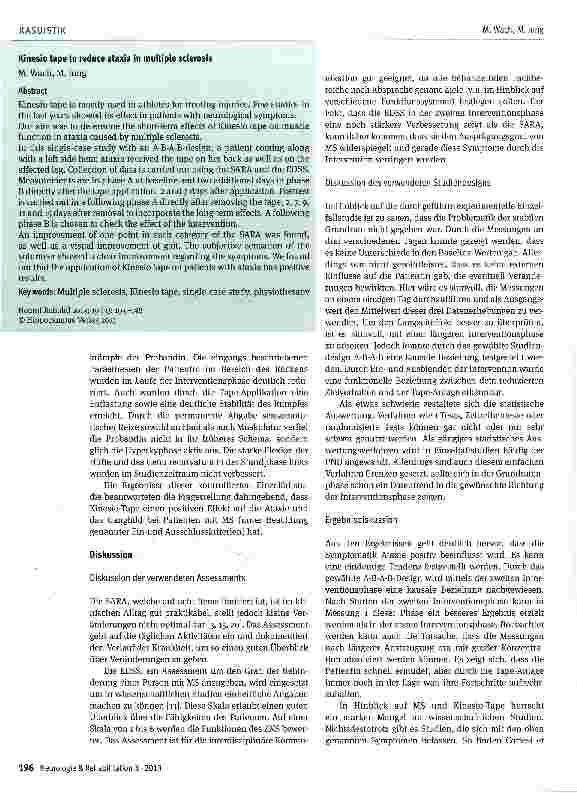 Vorschauseite 4: Kinesio-Tape zur Reduzierung der Ataxie bei Multipler Sklerose